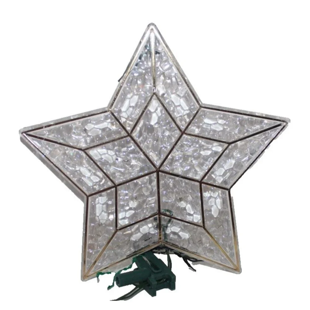 Vintage Everglow 15 Lite Star Tree Top  Christmas Tree Topper Made USA w/ Box